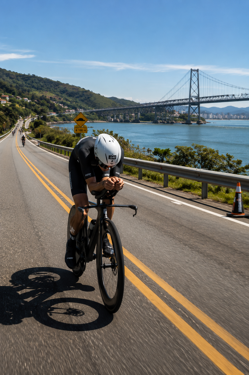 Ilustração da etapa de ciclismo do Ironman Brasil
