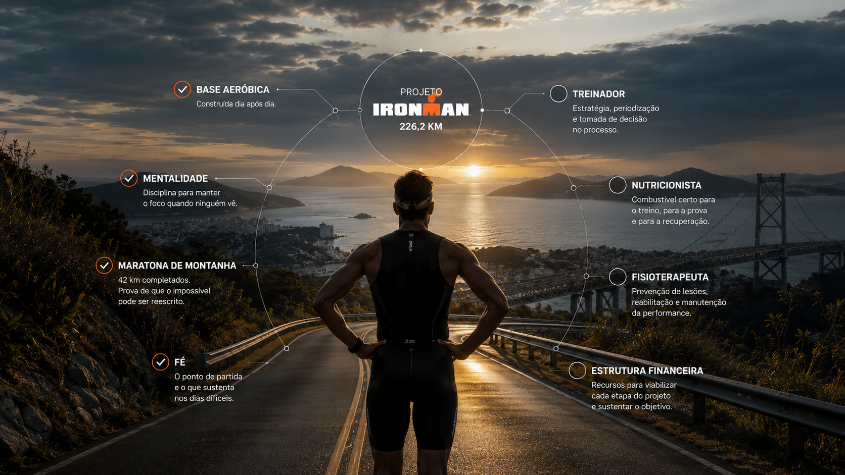 Estrutura de apoio para a preparação do Ironman Brasil, ainda sendo montada